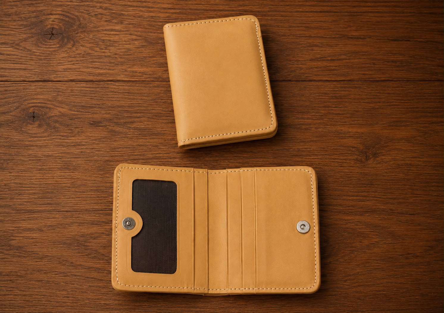 Button Signature Card Holder Wallet