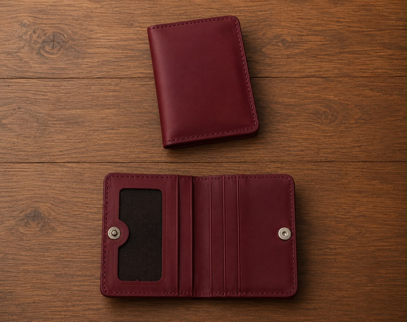 Button Signature Card Holder Wallet