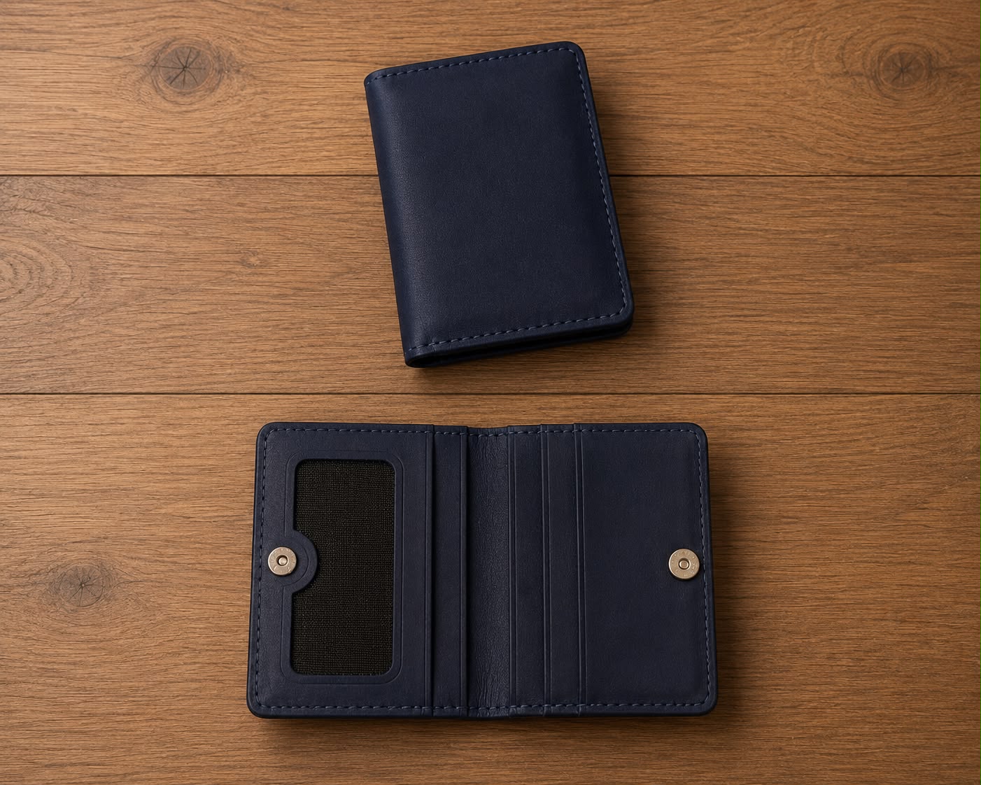 Button Signature Card Holder Wallet