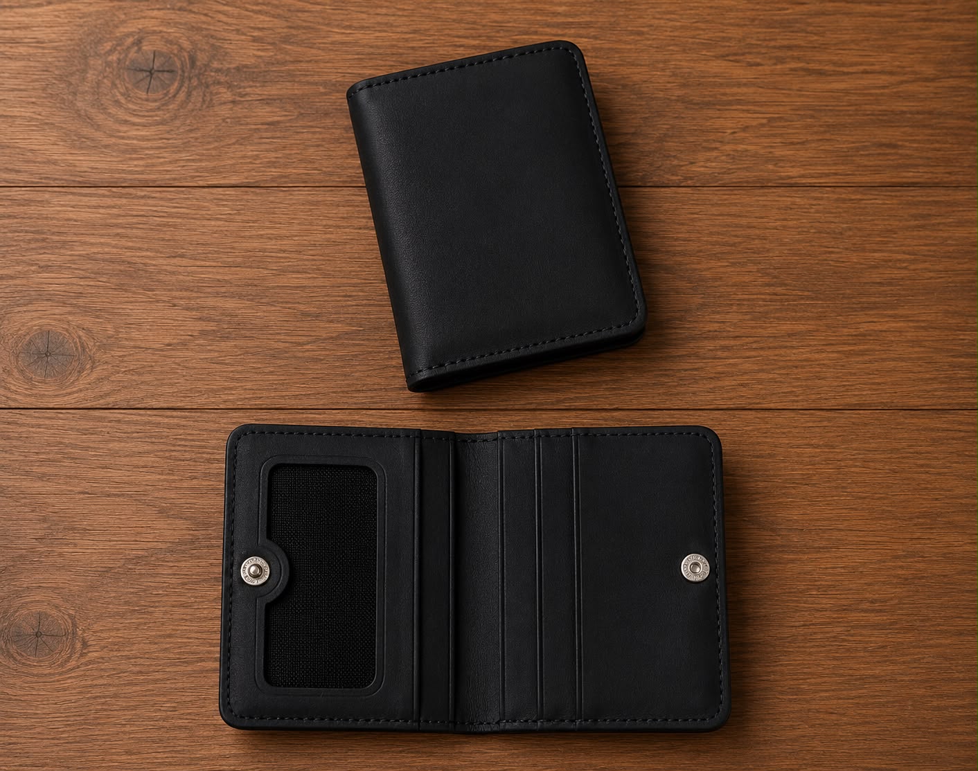 Button Signature Card Holder Wallet