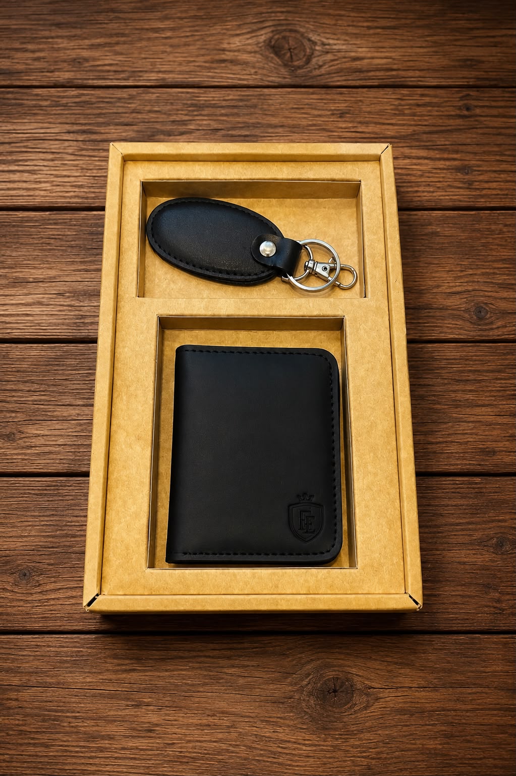 Premium Leather Wallet & Key Chain Set