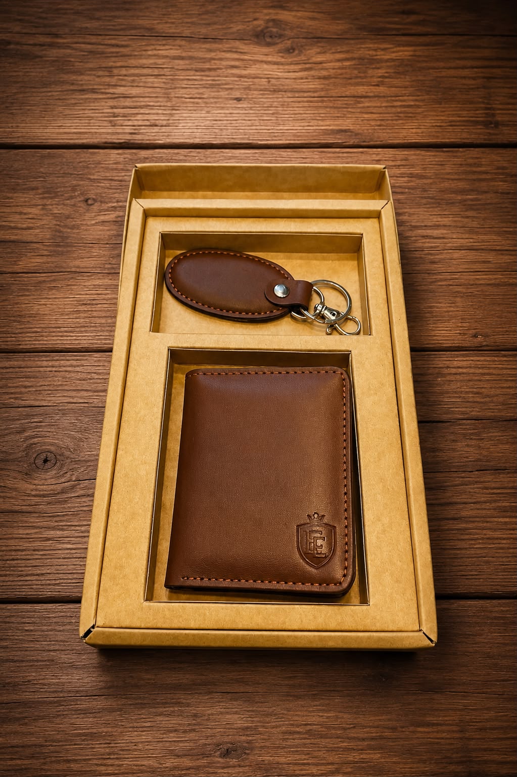 Premium Leather Wallet & Key Chain Set