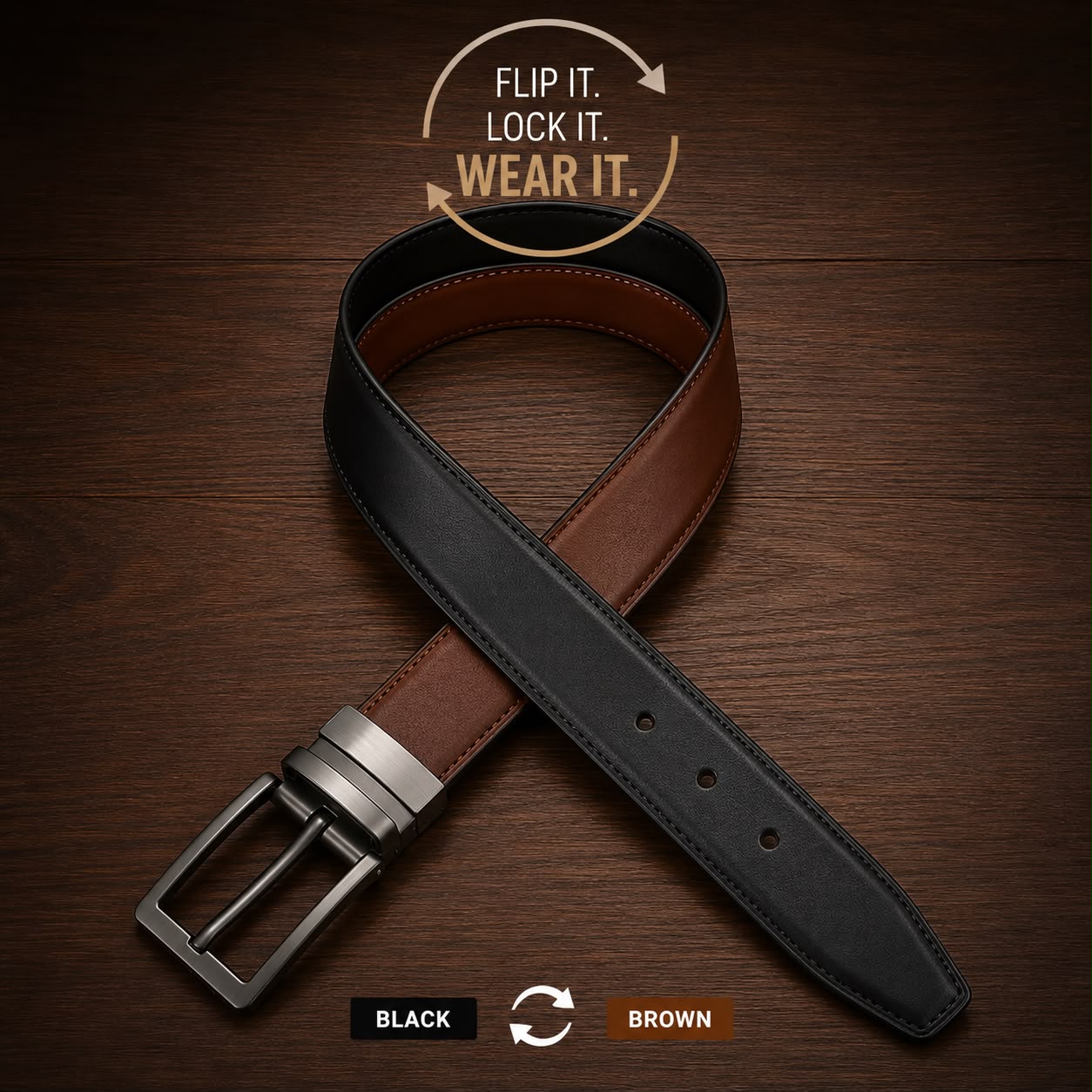 Reversible Leather Belt | 2-in-1 Premium Belt